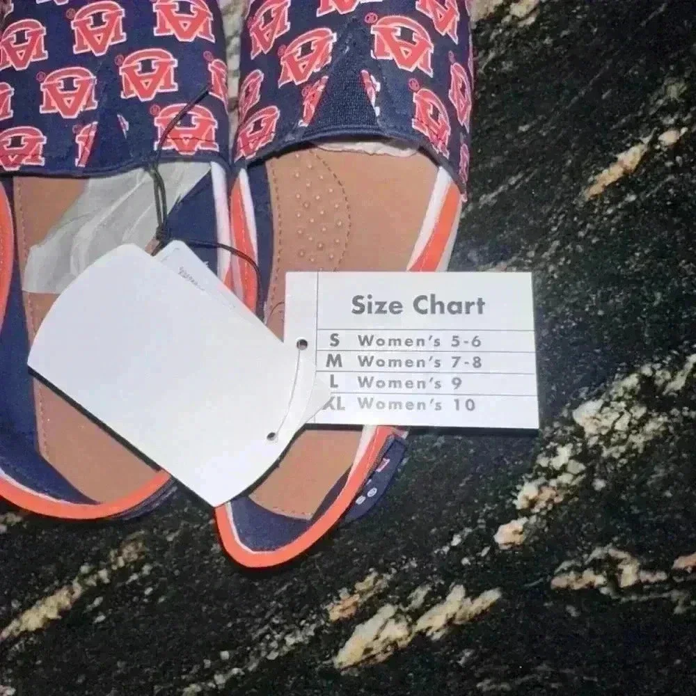 Auburn Tigers Woman’s Shoes, Size S, Blue and Orange (5-6) - Picture 7 of 9